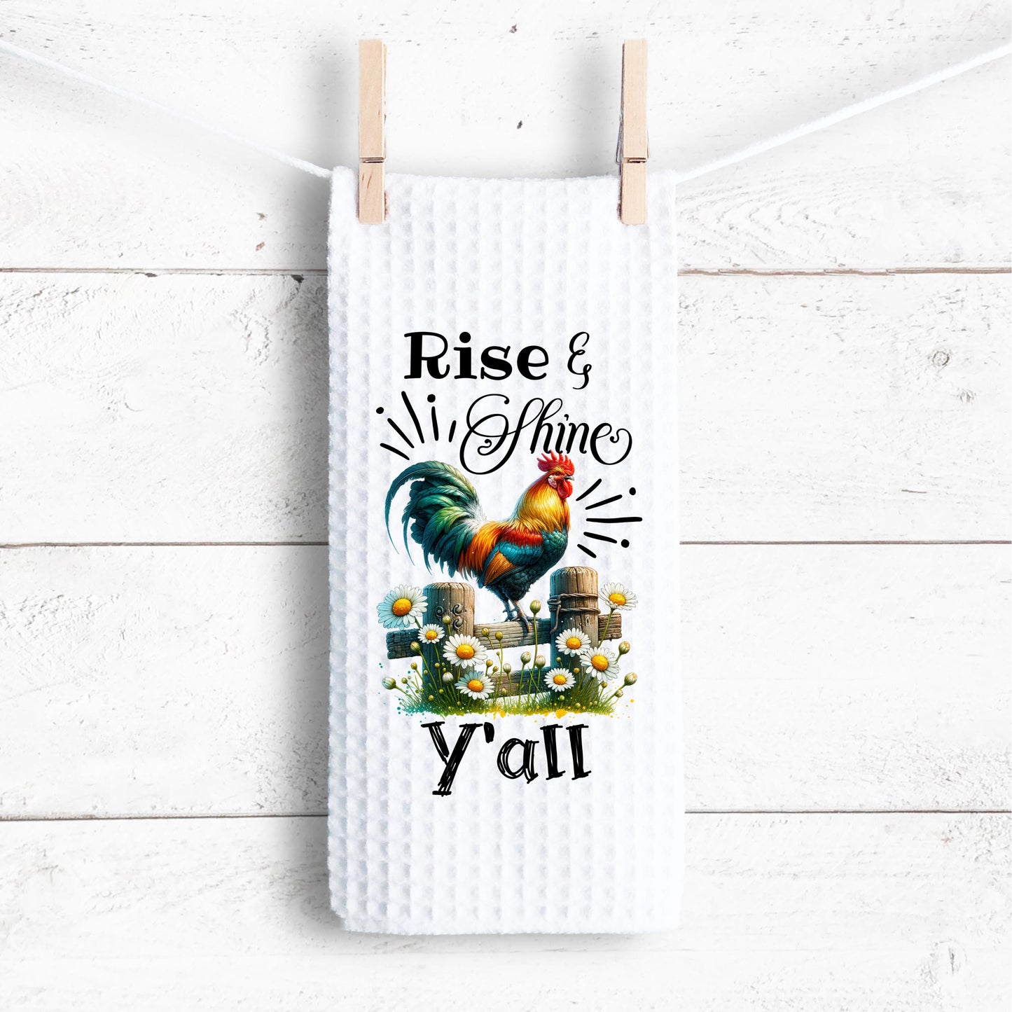 Waffle Weave Chicken Towel - Charming Kitchen Decor Unique Gift for Chicken Lovers