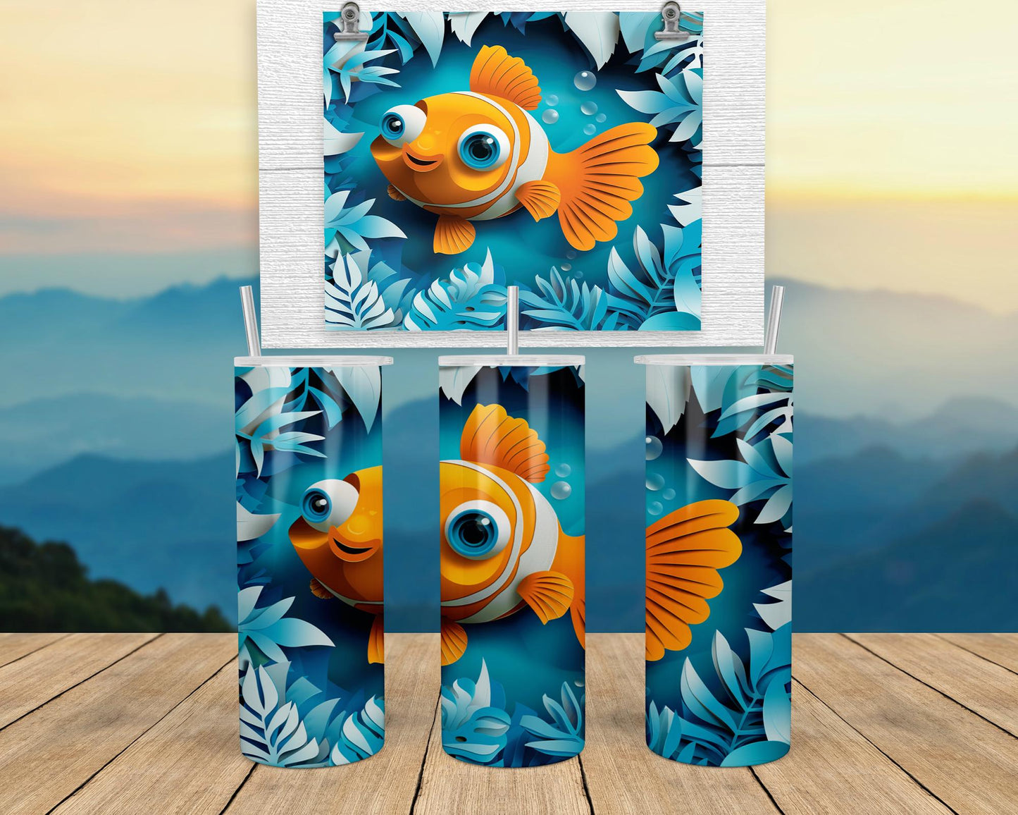 Goldfish Travel Tumbler - Nautical Drinkware for Ocean Lovers Perfect Unique Gift