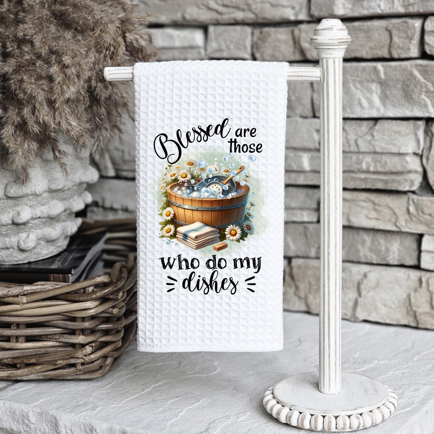 Funny Quote Waffle Weave Towel - Unique Gift for Hostess Mom or Sister - Charming Sassy Kitchen Decor