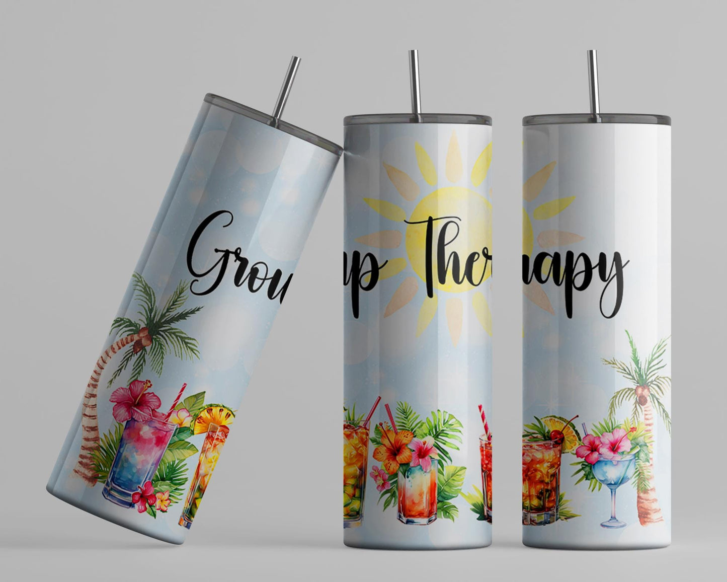 Tropical Vibes Tumbler - Durable Beach Drinkware for Poolside Fun Relaxation