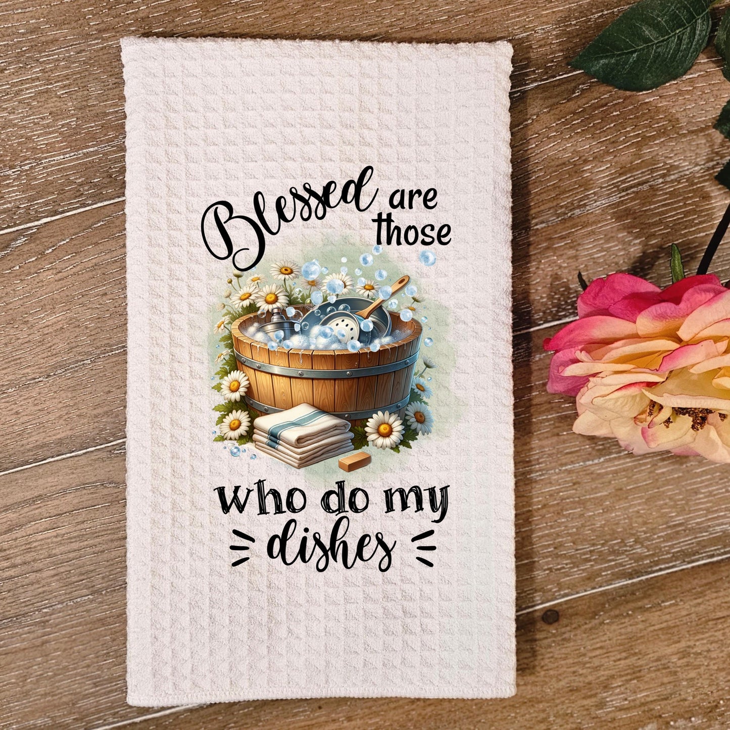 Funny Quote Waffle Weave Towel - Unique Gift for Hostess Mom or Sister - Charming Sassy Kitchen Decor