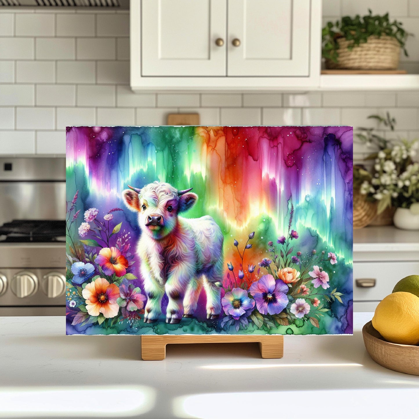 Baby Highland Cow Glass Cutting Board - Perfect Gift for Cow Lovers Foodies
