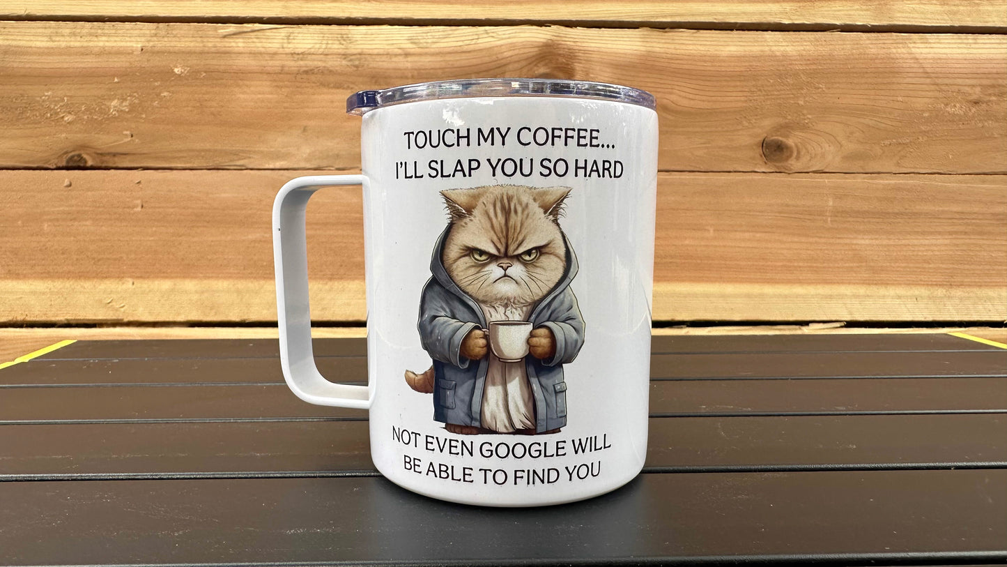 Funny Cat Travel Mug - Unique Sarcastic Coffee Cup for Cat Lovers Perfect Gift for Co-Workers Secret Santa
