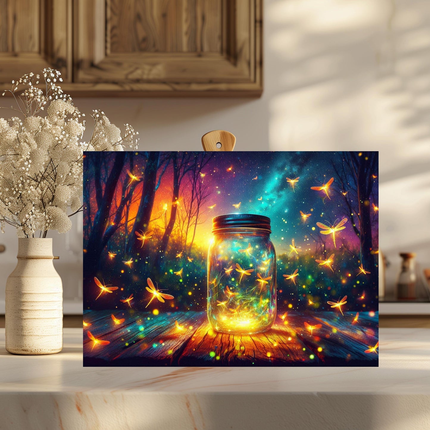 Firefly Mason Jar Glass Cutting Board - Nature-Inspired Housewarming Gift