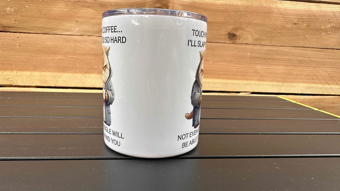 Funny Cat Travel Mug - Unique Sarcastic Coffee Cup for Cat Lovers Perfect Gift for Co-Workers Secret Santa