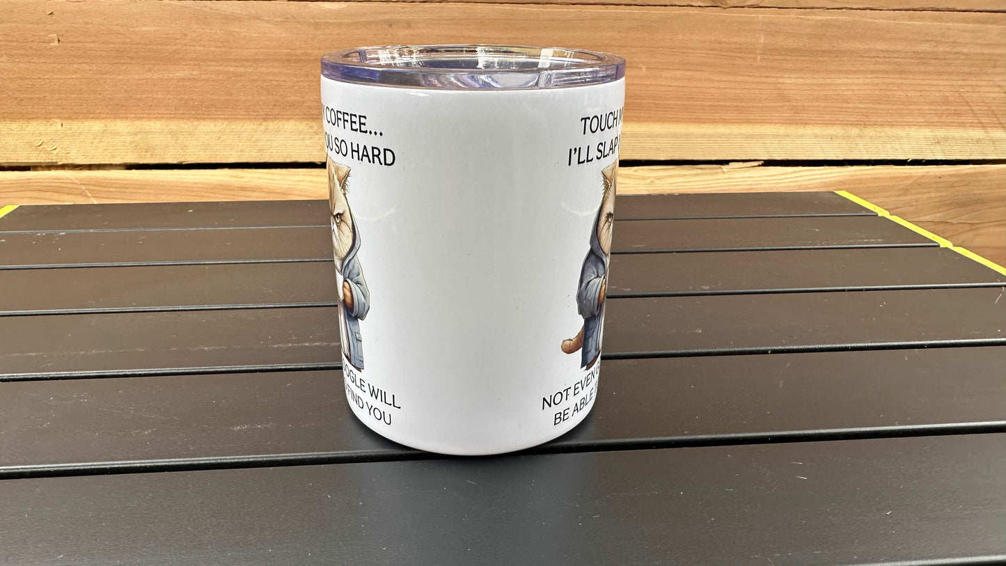 Funny Cat Travel Mug - Unique Sarcastic Coffee Cup for Cat Lovers Perfect Gift for Co-Workers Secret Santa