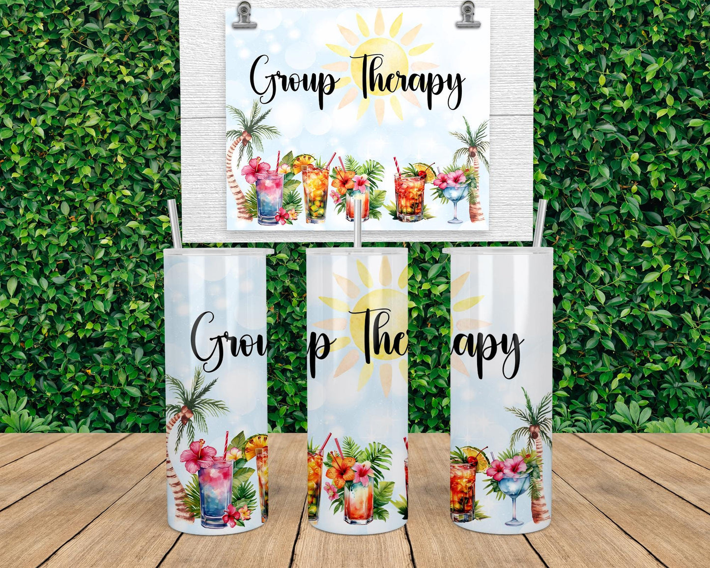 Tropical Vibes Tumbler - Durable Beach Drinkware for Poolside Fun Relaxation