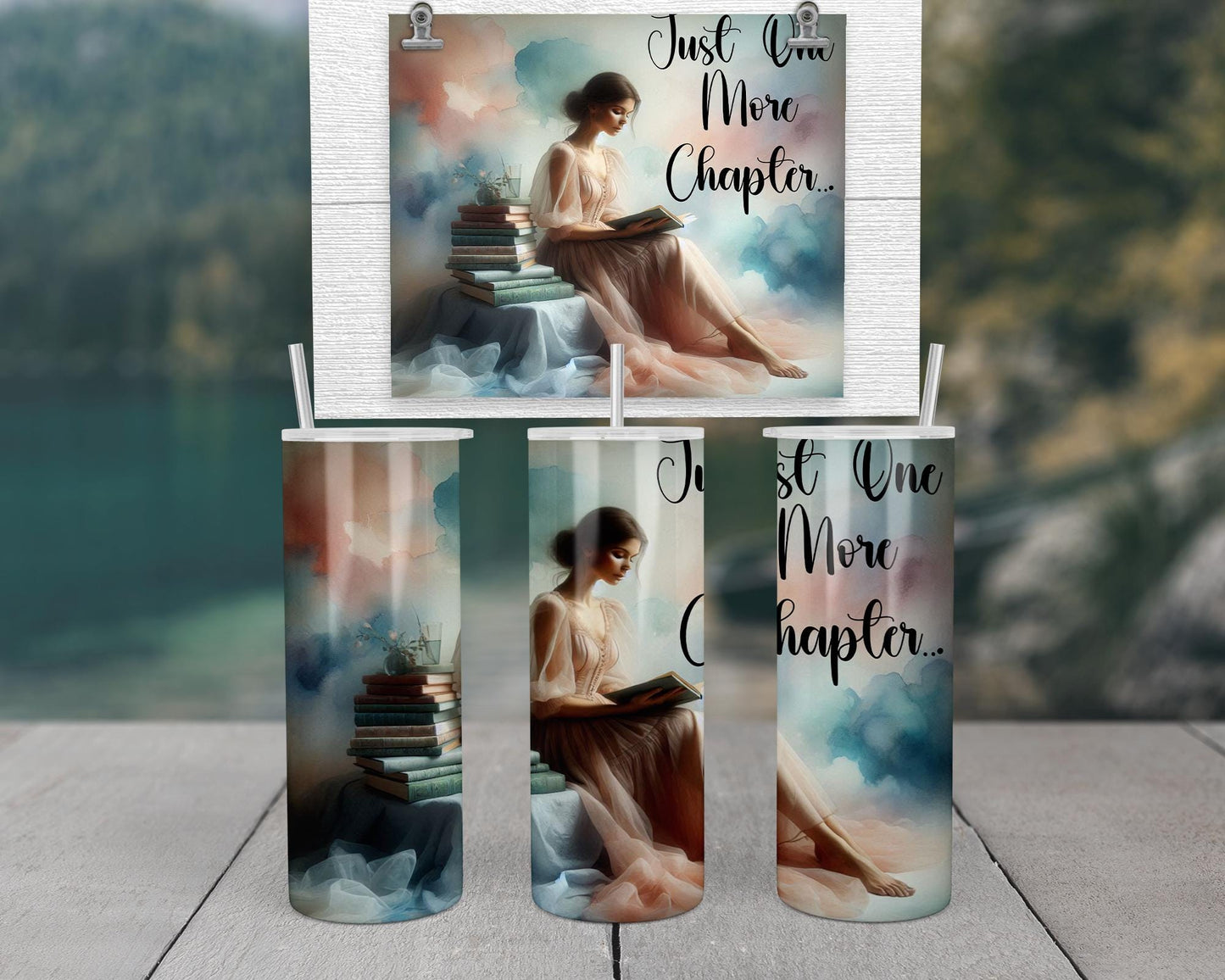Just One More Chapter Tumbler - Whimsical Travel Mug for Book Lovers Perfect Reader Gift