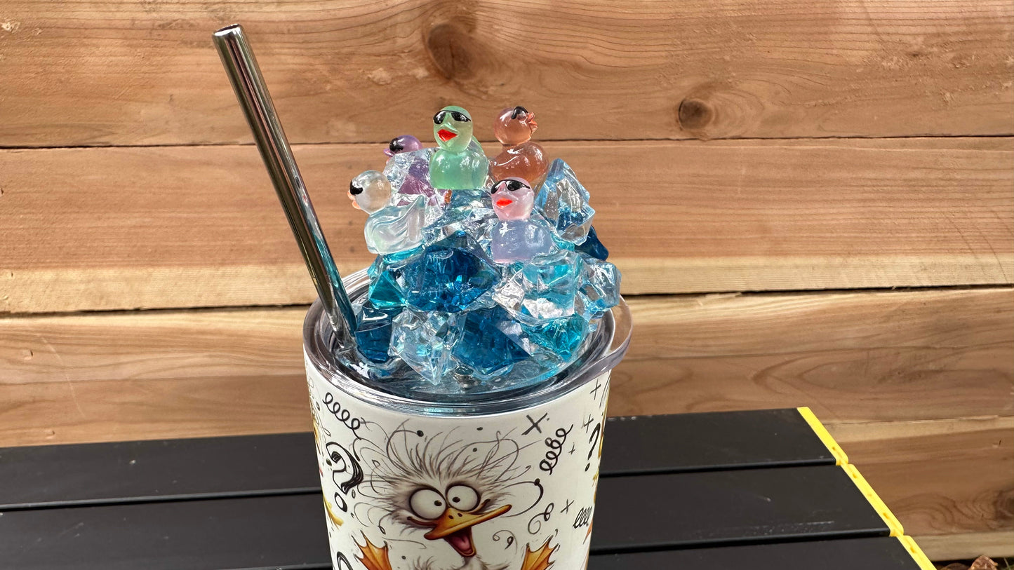 Funny Duck Tumbler with Toppers - Unique Sarcastic Gift for Her My Ducks Dont Even Know What A Row Is - Perfect Christmas Present