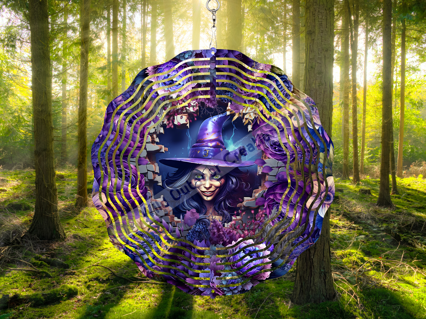 3D Witch Wind Spinner for Halloween Porch Décor - 10 Decorative Spinner