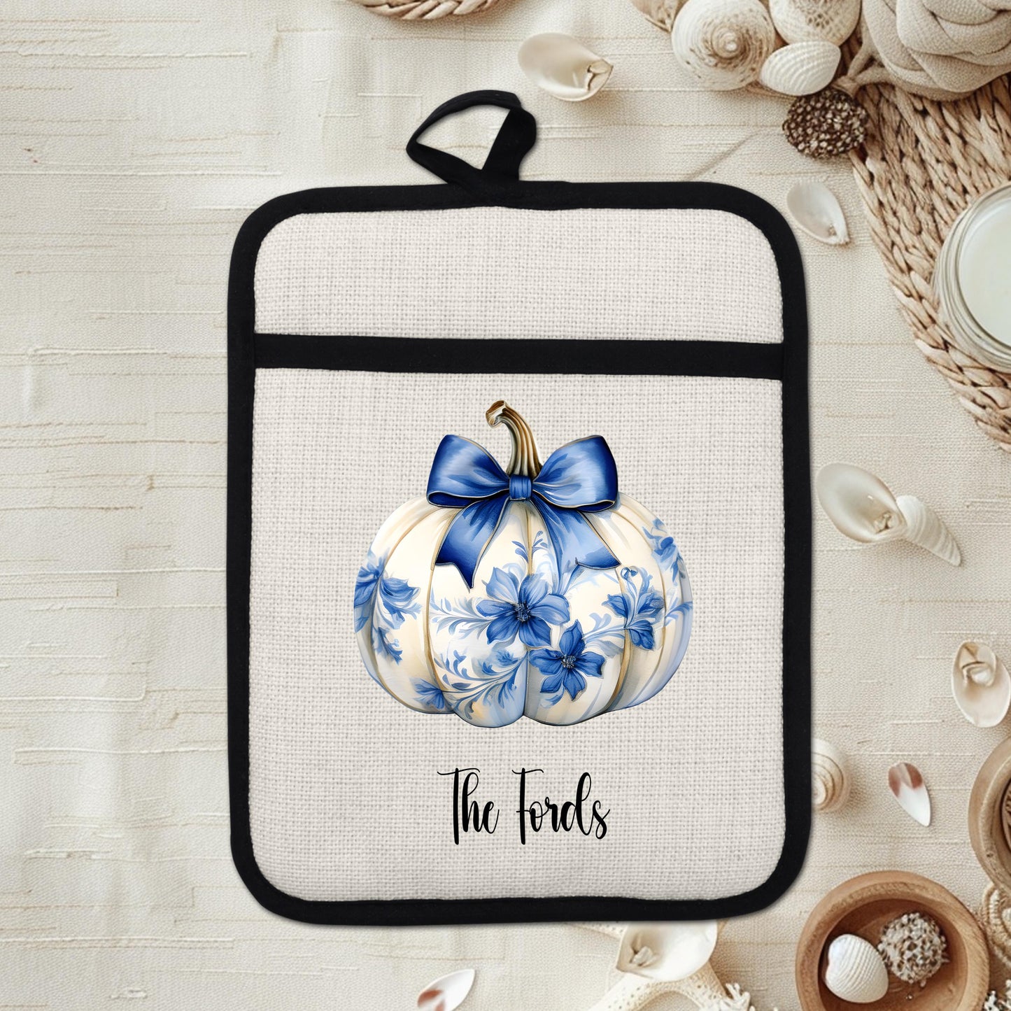 Personalized Fall Pot Holder - Unique Custom Hostess Gift for Autumn