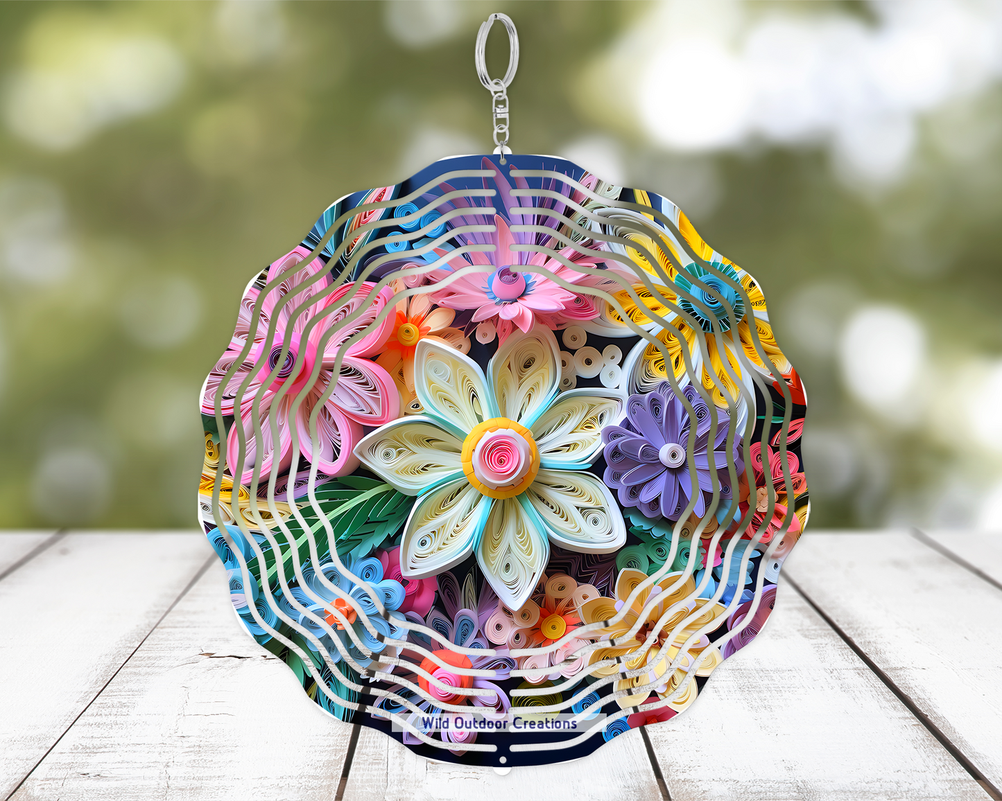 3D Pastel Floral Wind Spinner Unique Gift for Her