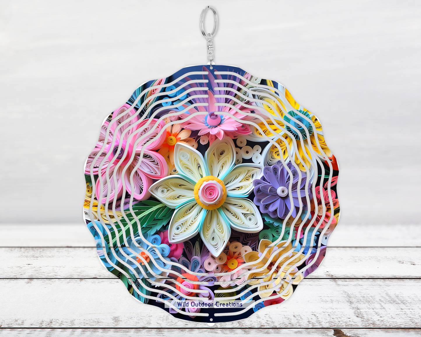 3D Pastel Floral Wind Spinner Unique Gift for Her