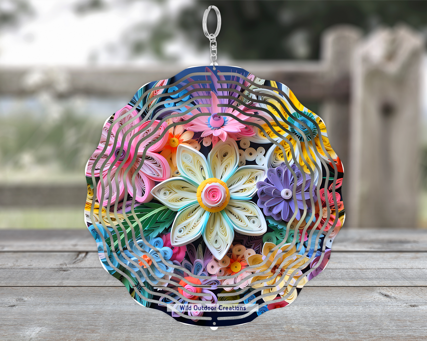 3D Pastel Floral Wind Spinner Unique Gift for Her