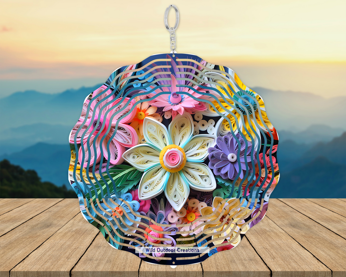 3D Pastel Floral Wind Spinner Unique Gift for Her