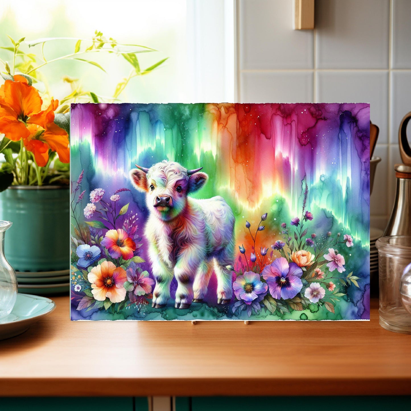 Baby Highland Cow Glass Cutting Board - Perfect Gift for Cow Lovers Foodies