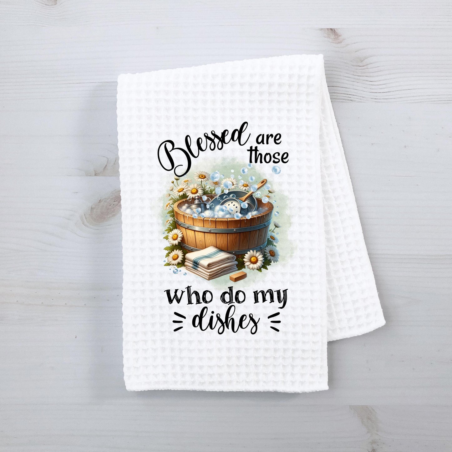 Funny Quote Waffle Weave Towel - Unique Gift for Hostess Mom or Sister - Charming Sassy Kitchen Decor