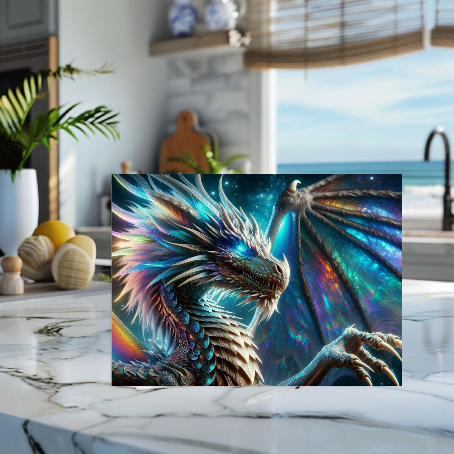 Dragon Tempered Glass Cutting Board Stunning Kitchen Art Featuring Majestic Dragon Design