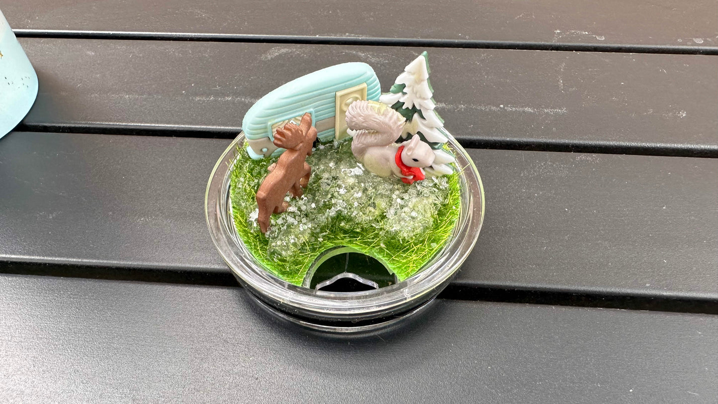 Winter RV Tumbler with Topper - Unique Christmas Gift for Camper Lovers