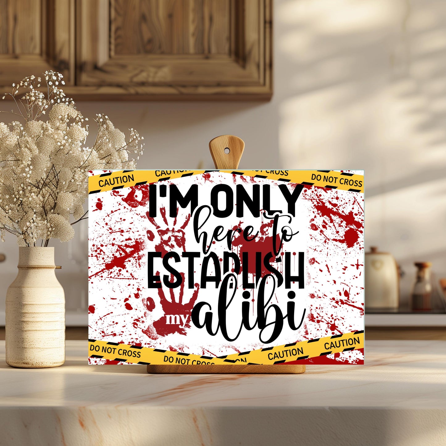 Crime Scene Cutting Board Dark Humor Gift for Crime Junkies