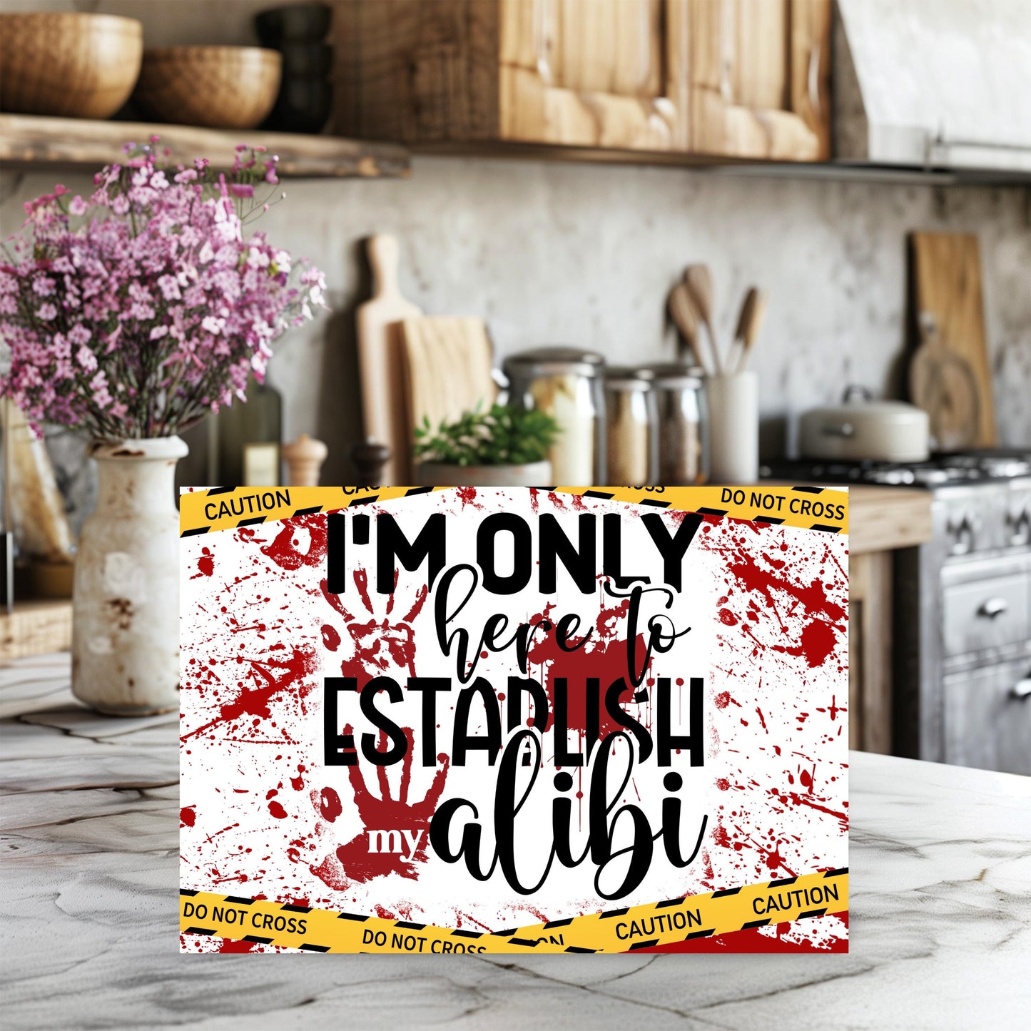 Crime Scene Cutting Board Dark Humor Gift for Crime Junkies