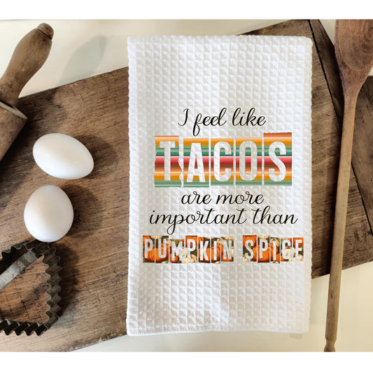 Funny Taco Kitchen Towel - Waffle Weave Microfiber for Autumn Decor
