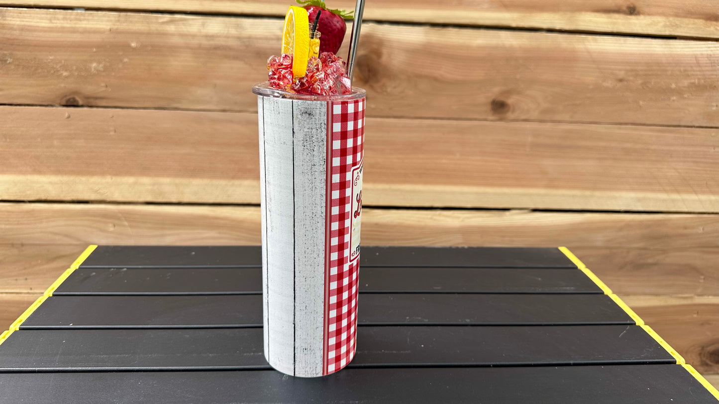 Strawberry Lemonade Tumbler with Topper - Unique Christmas Gift for Sisters and Her