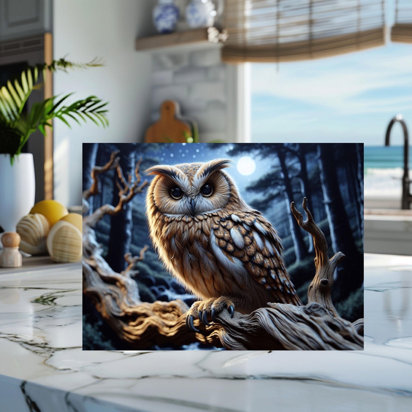 Tempered Glass Owl Cutting Board - Unique Kitchen Decor Perfect Gift for Owl Lovers