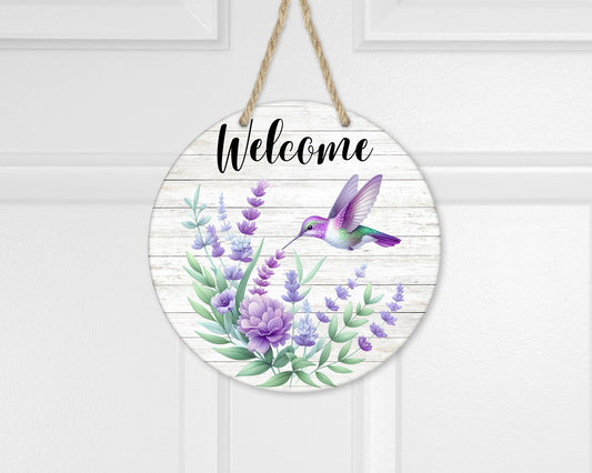 Hummingbird and Floral Aluminum Door Wreath - Unique Welcome Sign for Front Porch Decor Perfect New Home Gift for Sisters