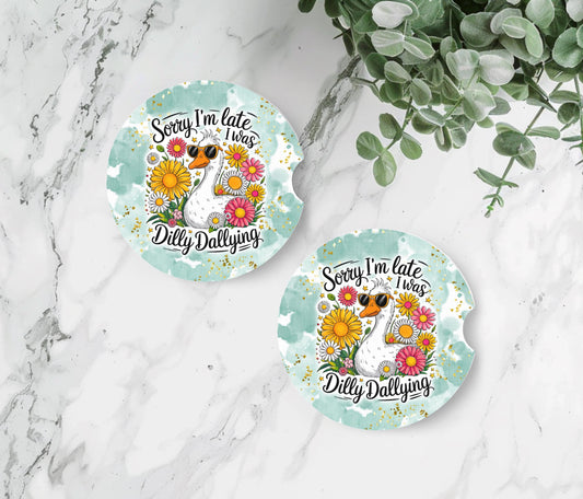 Funny Goose Sandstone Car Coaster - Unique Car Accessory  Perfect Stocking Stuffer