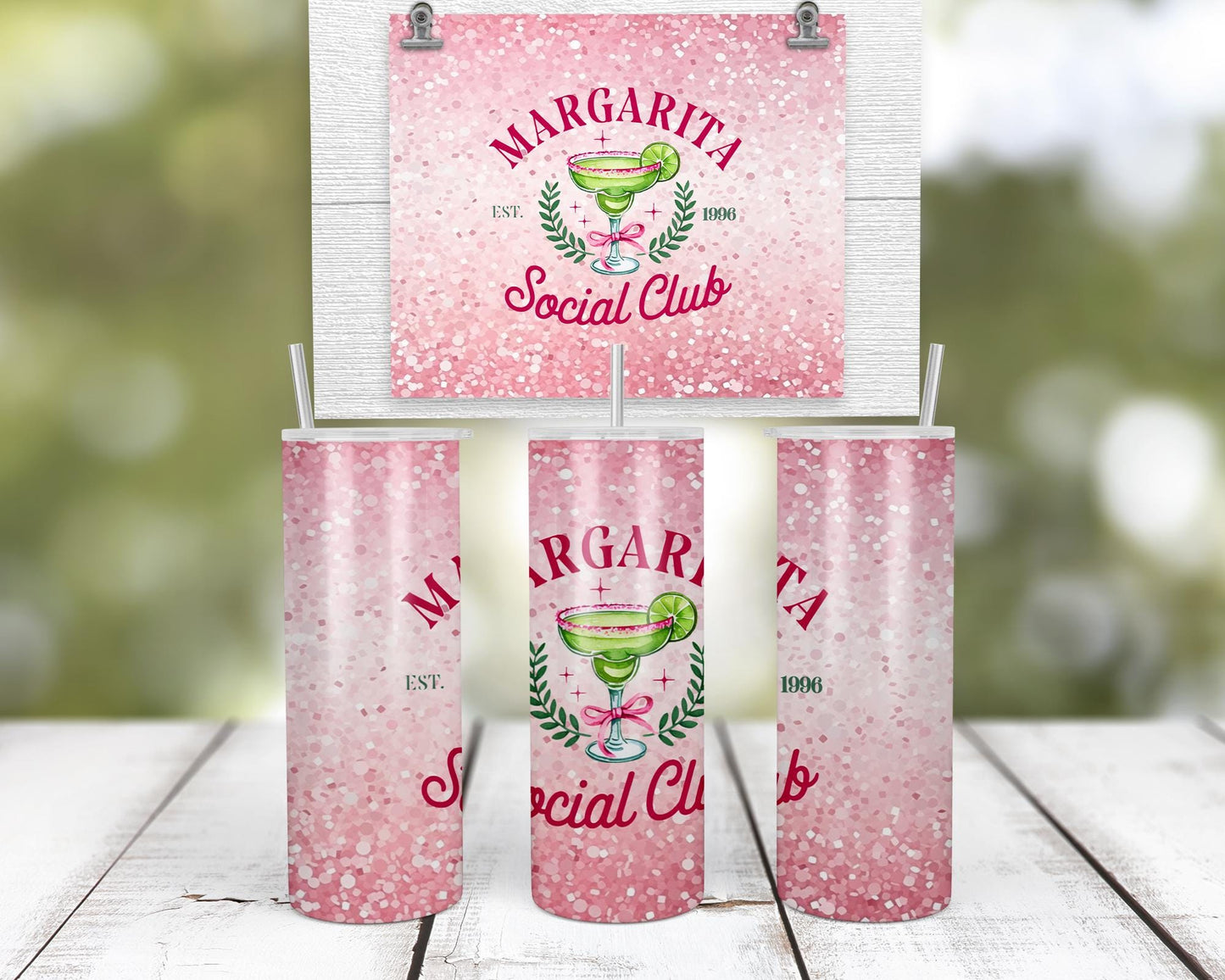 Margaritas Social Club Tumbler - Fun Drinkware for Girls Night Unique Gift for Sisters