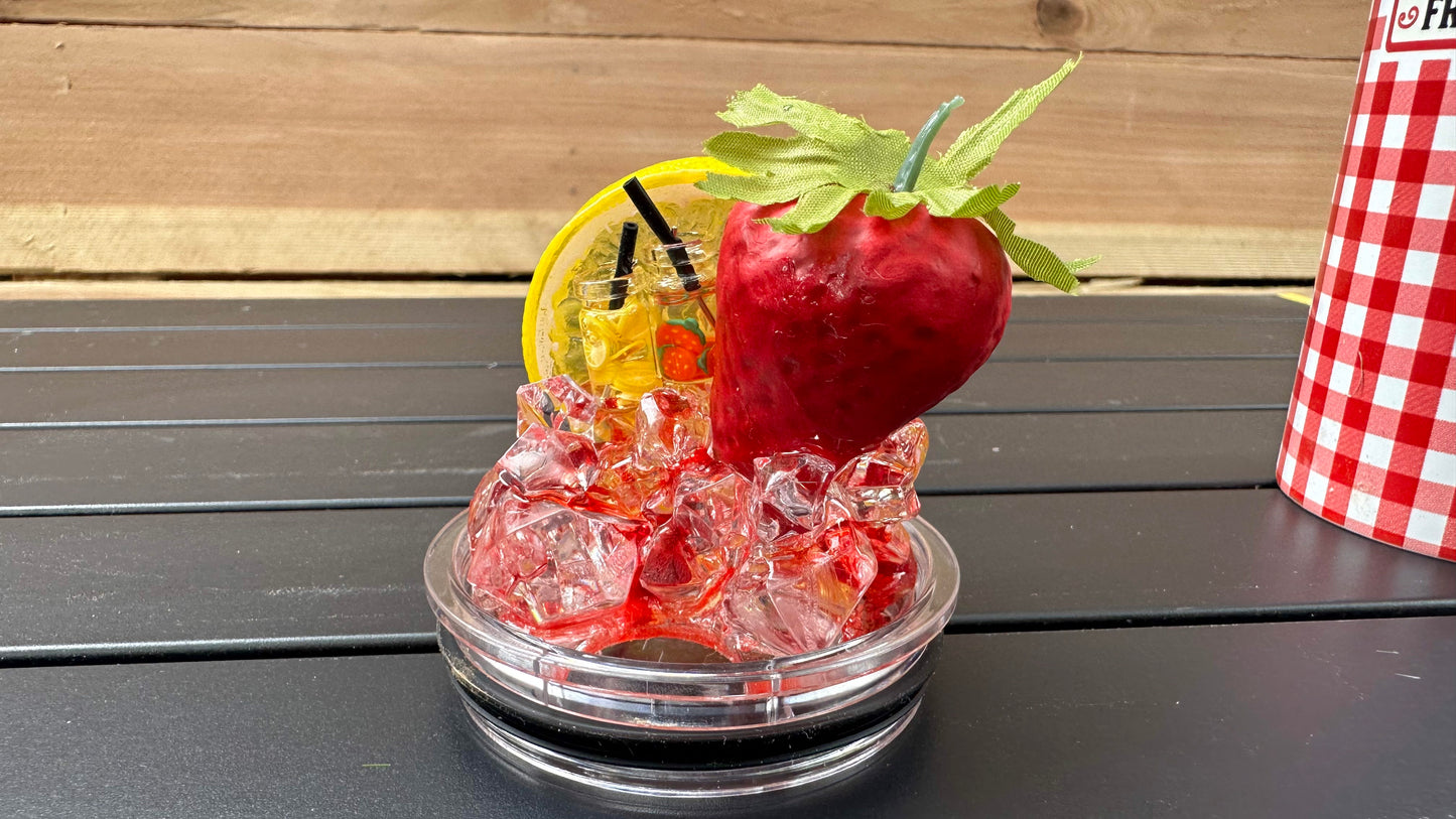 Strawberry Lemonade Tumbler with Topper - Unique Christmas Gift for Sisters and Her