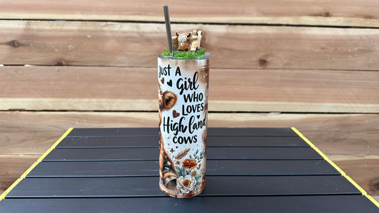 Highland Cow Tumbler with Topper - Unique Cowgirl Gift for Her Perfect Christmas Present