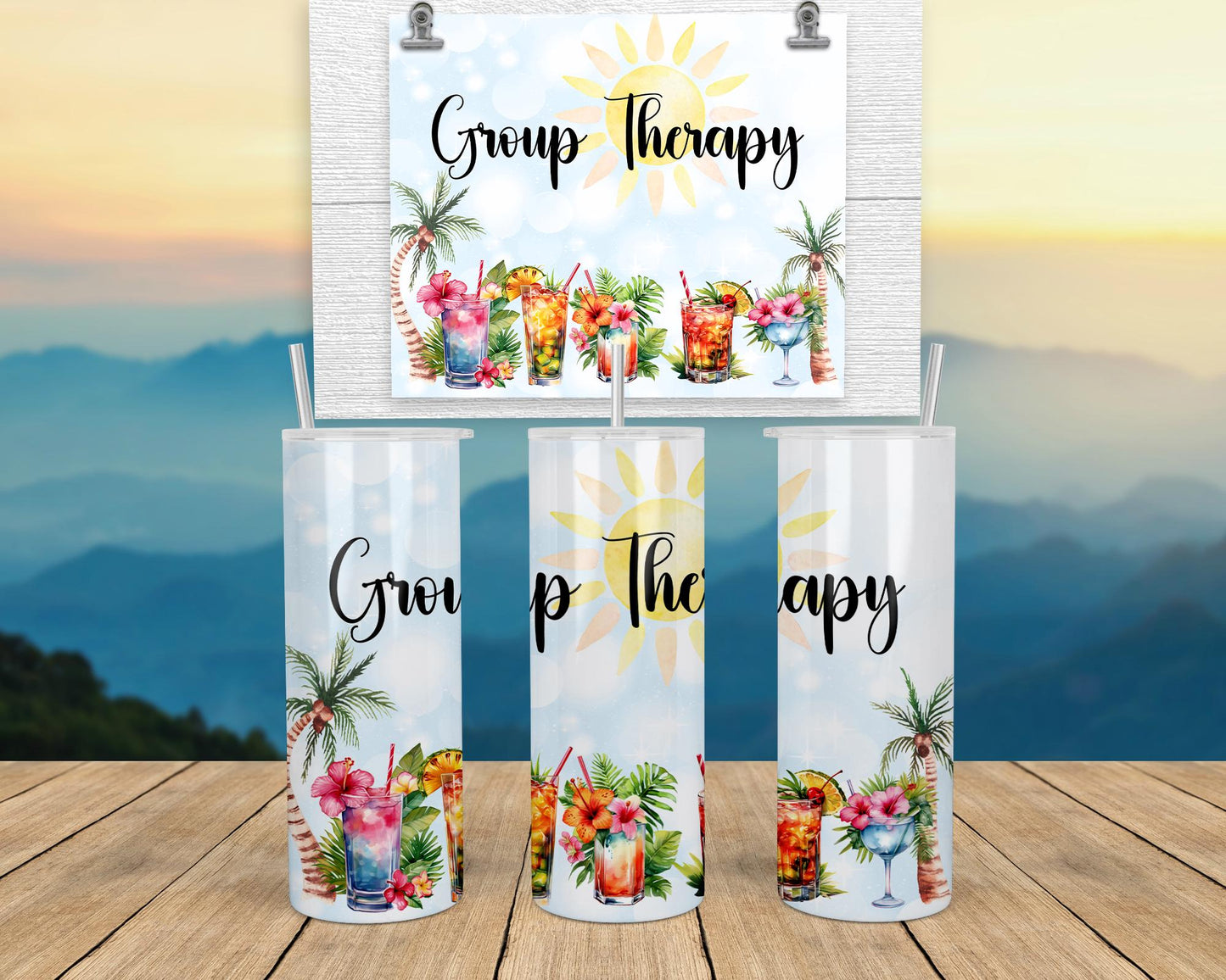Tropical Vibes Tumbler - Durable Beach Drinkware for Poolside Fun Relaxation