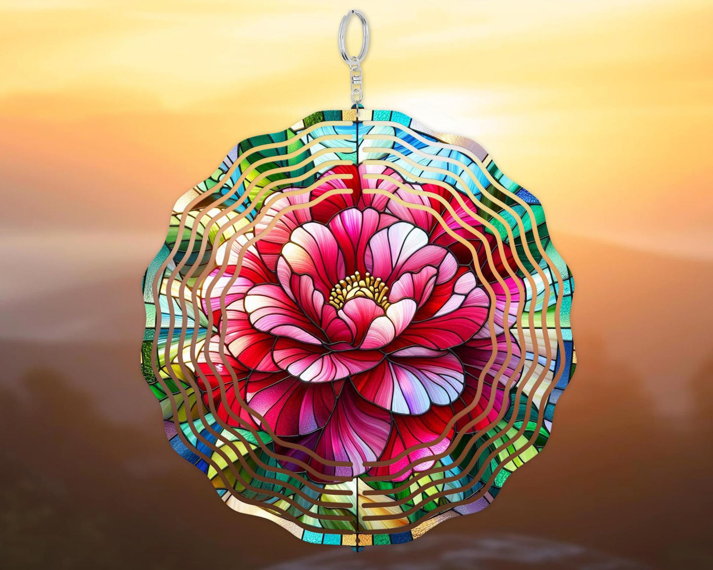 Camellia Wind Spinner - Elegant Alabama State Flower Decor for Housewarming Gifts