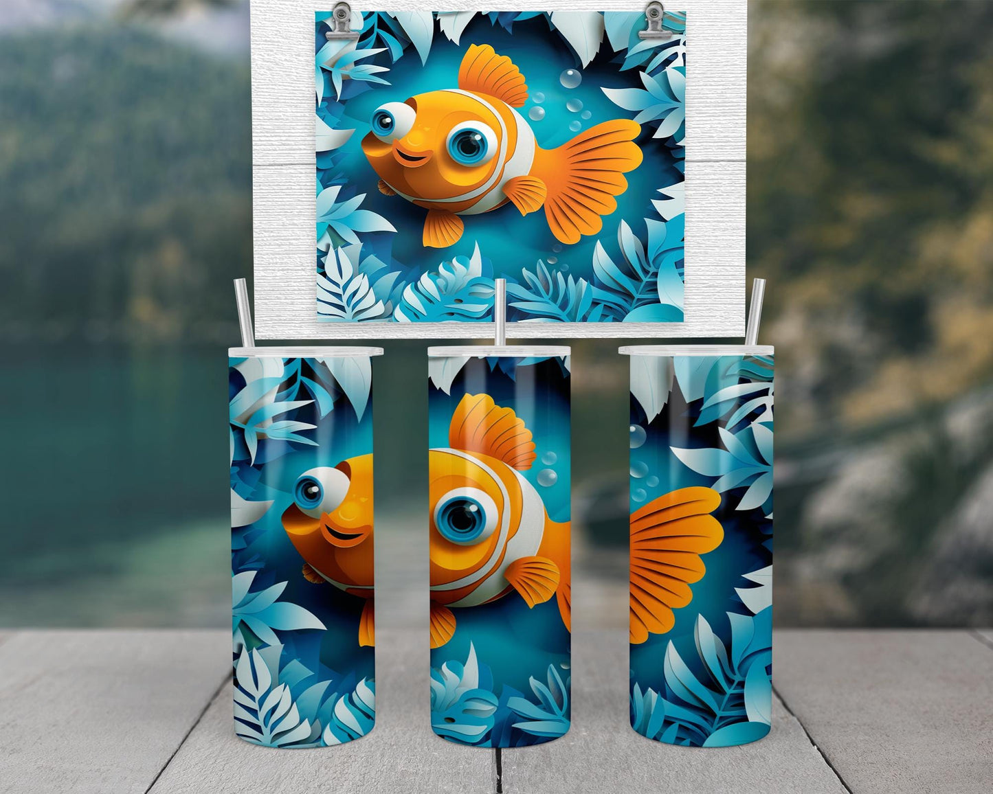 Goldfish Travel Tumbler - Nautical Drinkware for Ocean Lovers Perfect Unique Gift