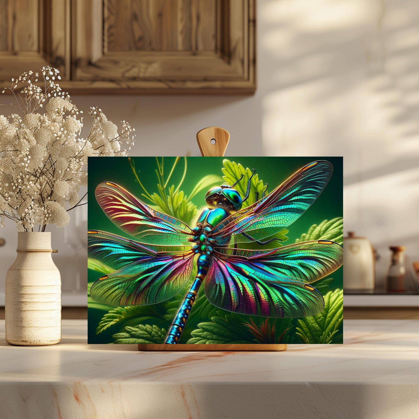 Dragonfly Tempered Glass Cutting Board - Unique Kitchen Decor for Nature Lovers