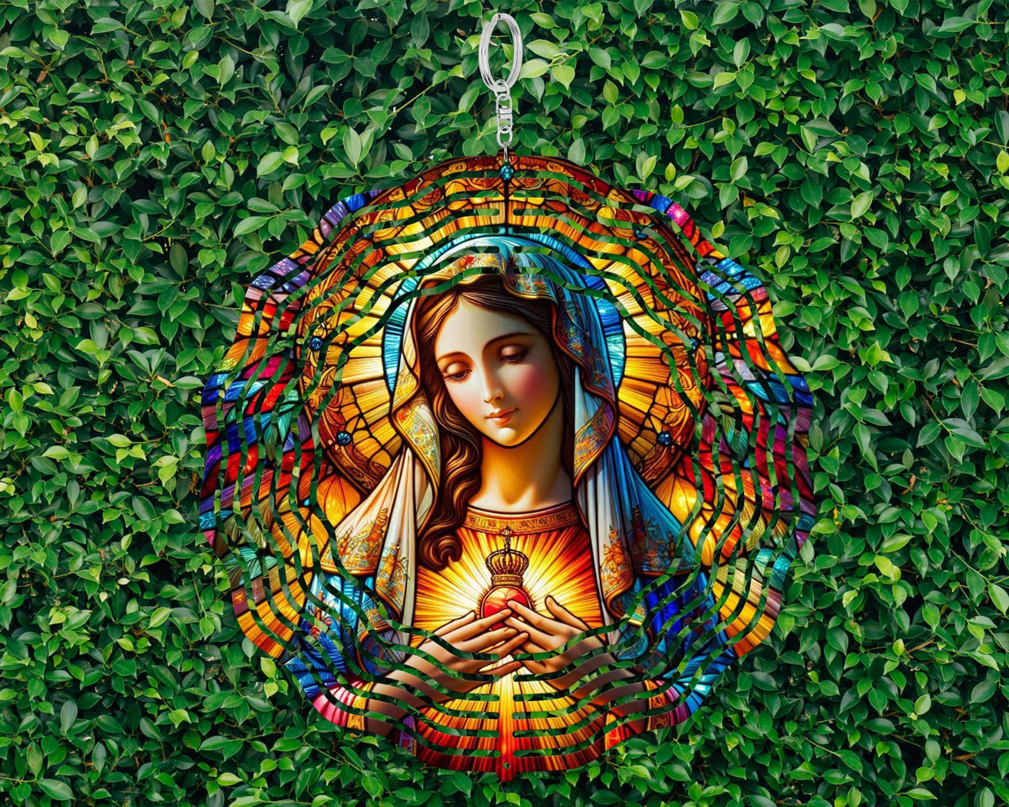 Mother Mary Aluminum Wind Spinner - UV-Protected Garden Decor for Outdoor Spaces