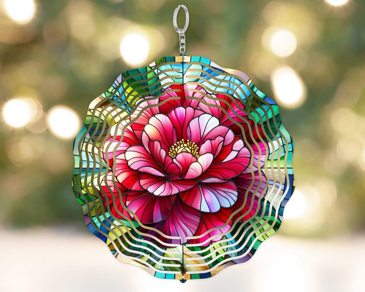 Camellia Wind Spinner - Elegant Alabama State Flower Decor for Housewarming Gifts