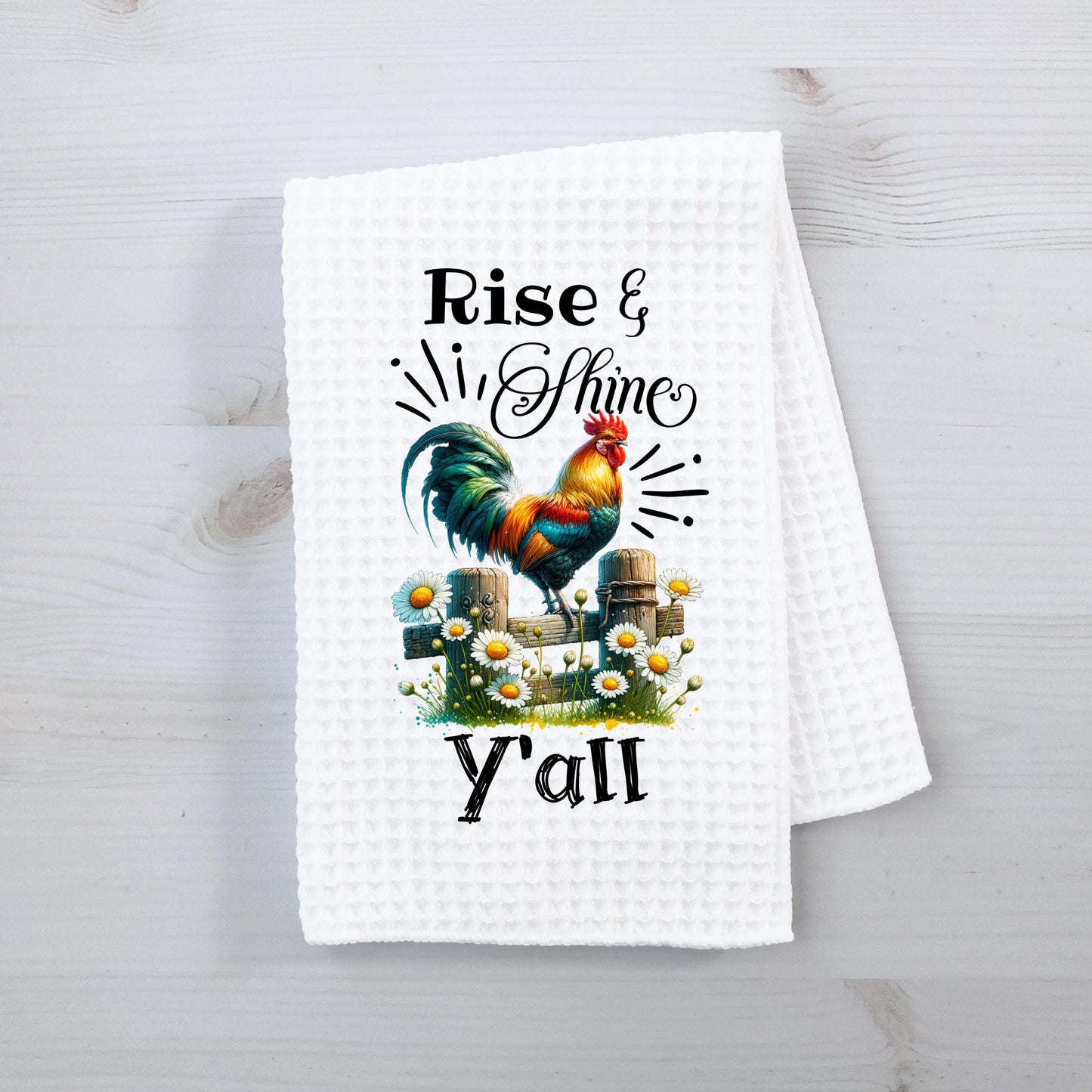 Waffle Weave Chicken Towel - Charming Kitchen Decor Unique Gift for Chicken Lovers