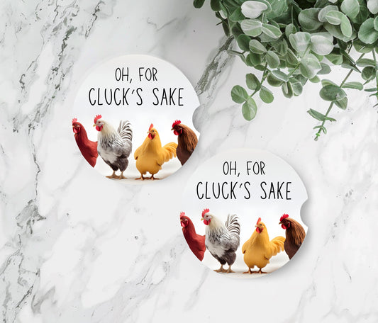 Funny Chicken Car Coaster - Absorbent Sandstone Cup Mat for Vehicles