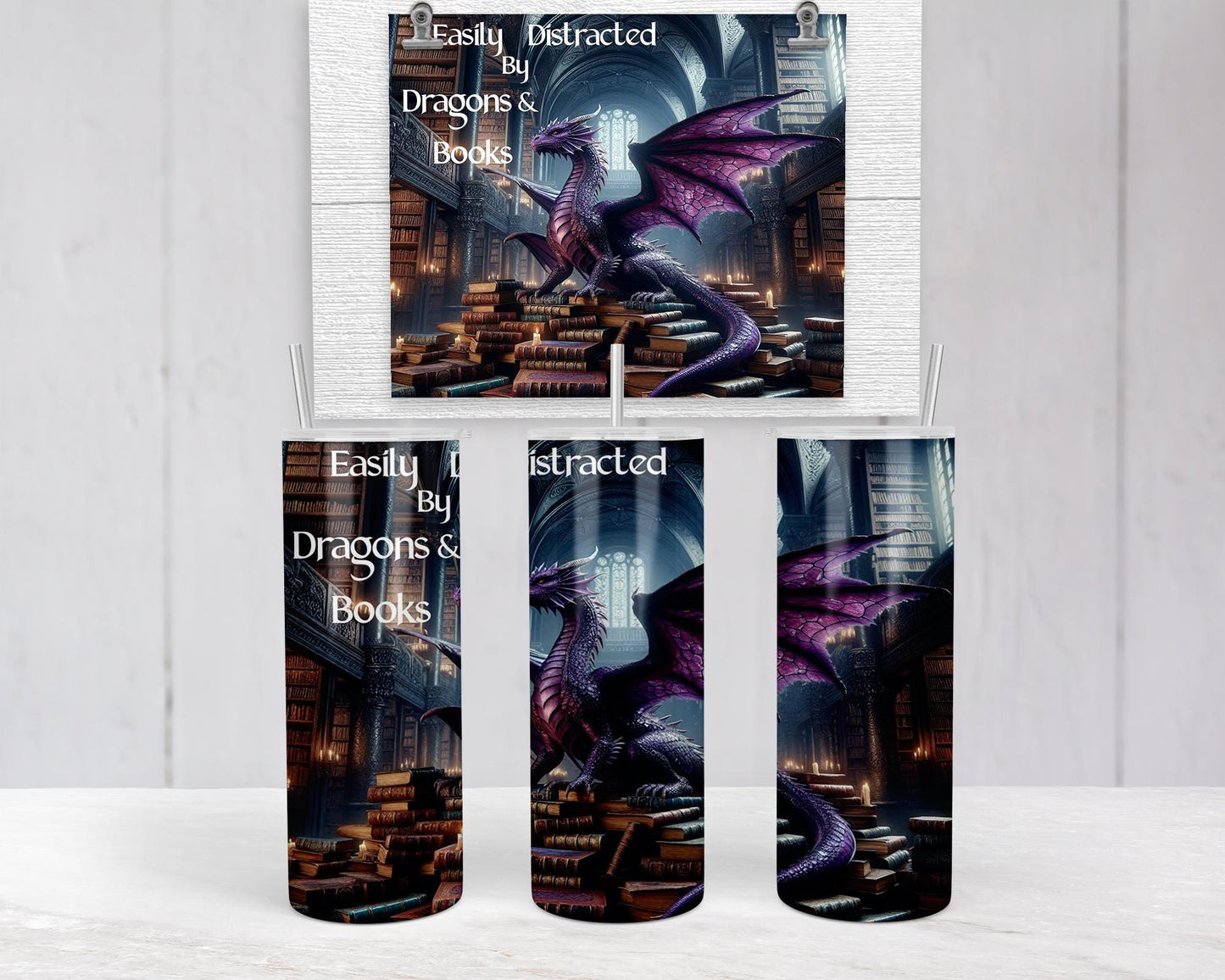 Dragon & Book Lover 20oz Tumbler