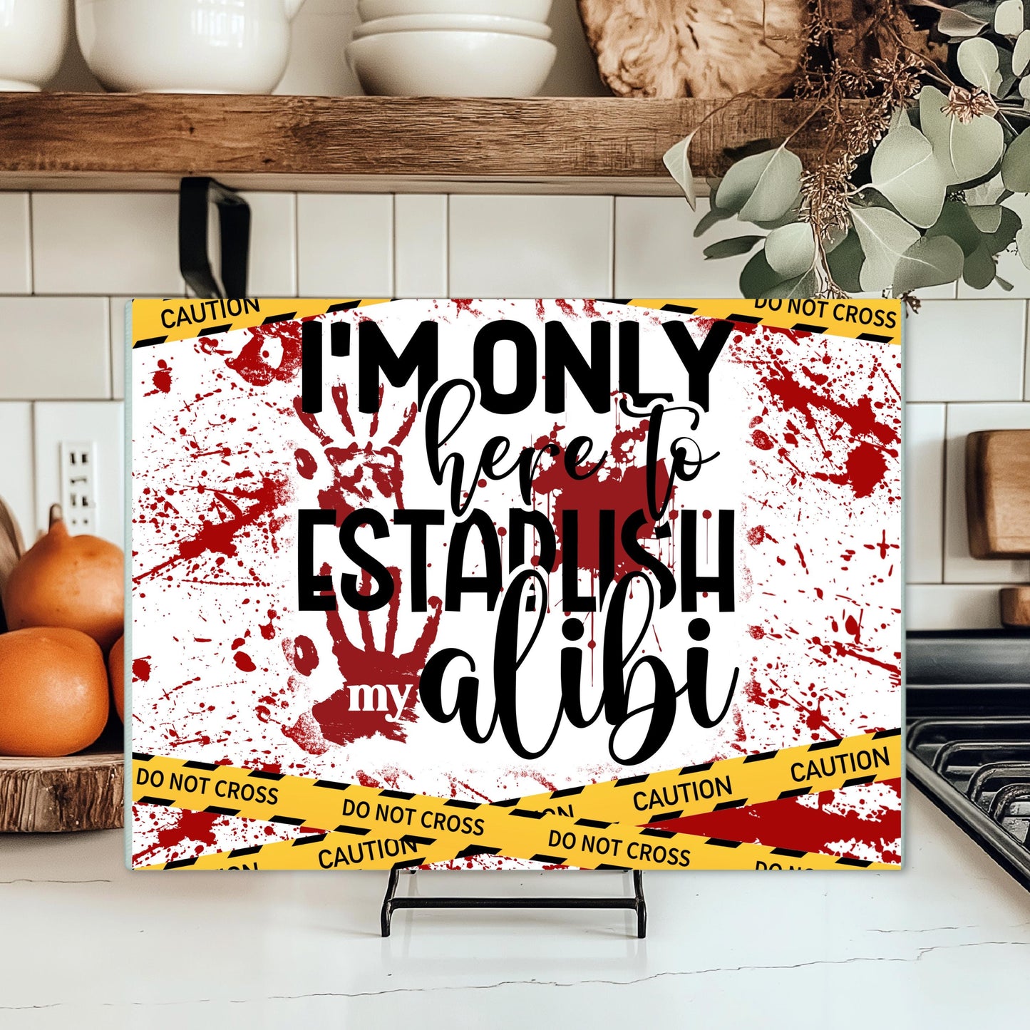 Crime Scene Cutting Board Dark Humor Gift for Crime Junkies