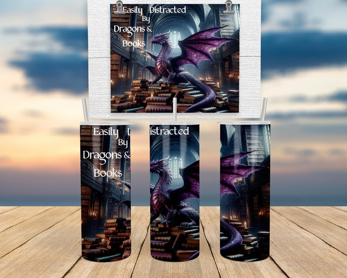 Dragon & Book Lover 20oz Tumbler
