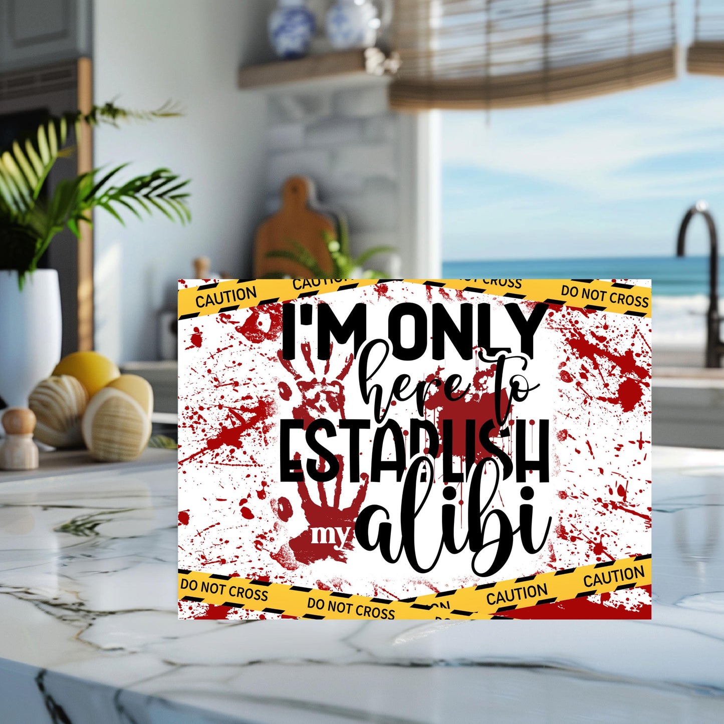 Crime Scene Cutting Board Dark Humor Gift for Crime Junkies