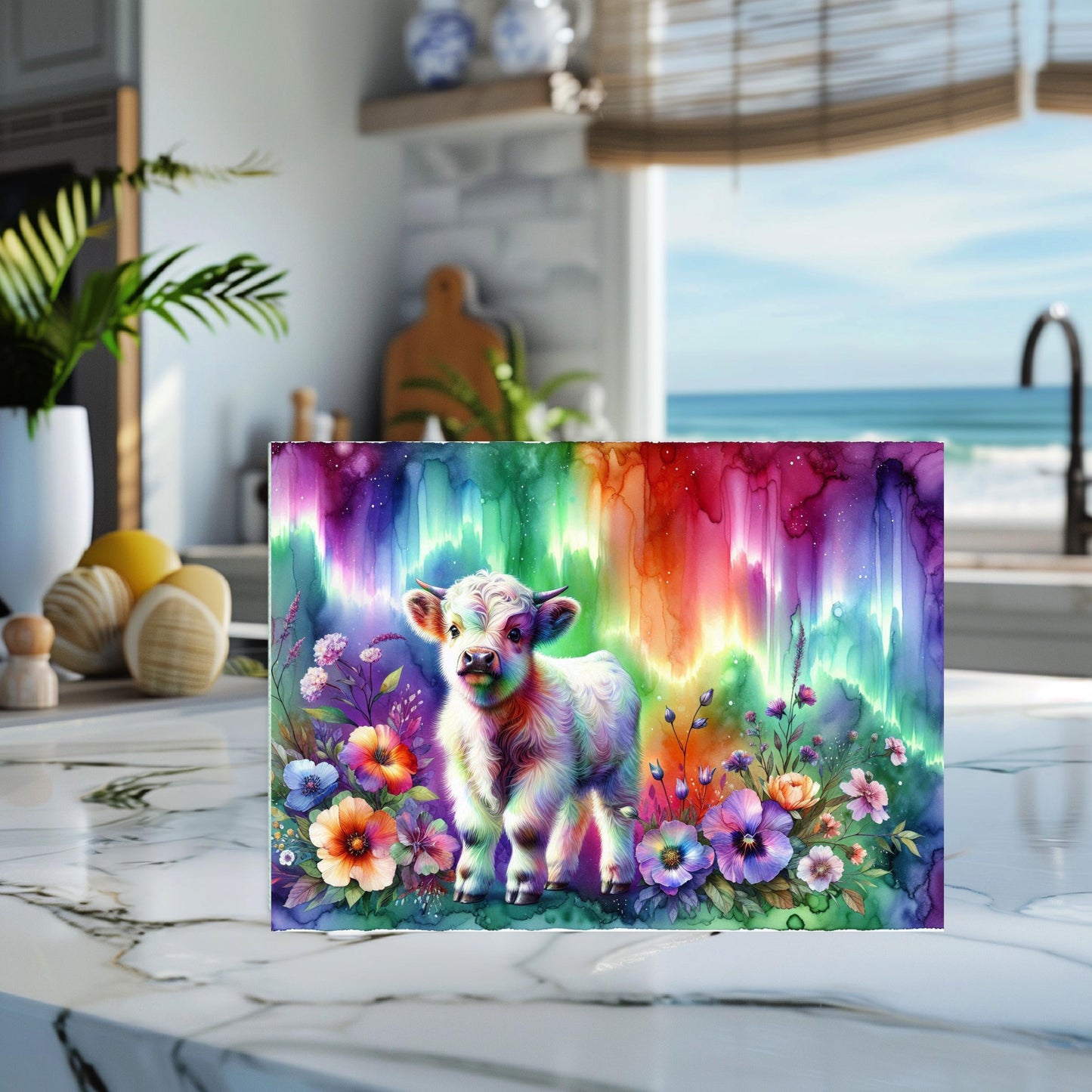 Baby Highland Cow Glass Cutting Board - Perfect Gift for Cow Lovers Foodies