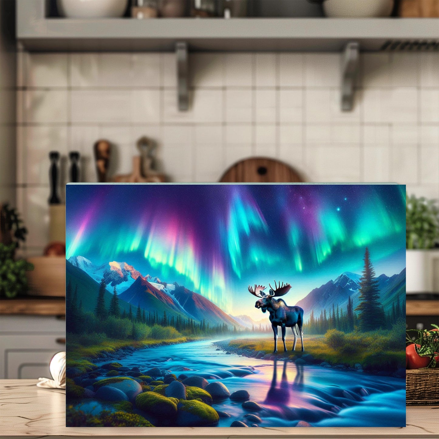 Moose River Glass Cutting Board - Perfect Gift for Outdoor Lovers Hostess and Housewarming