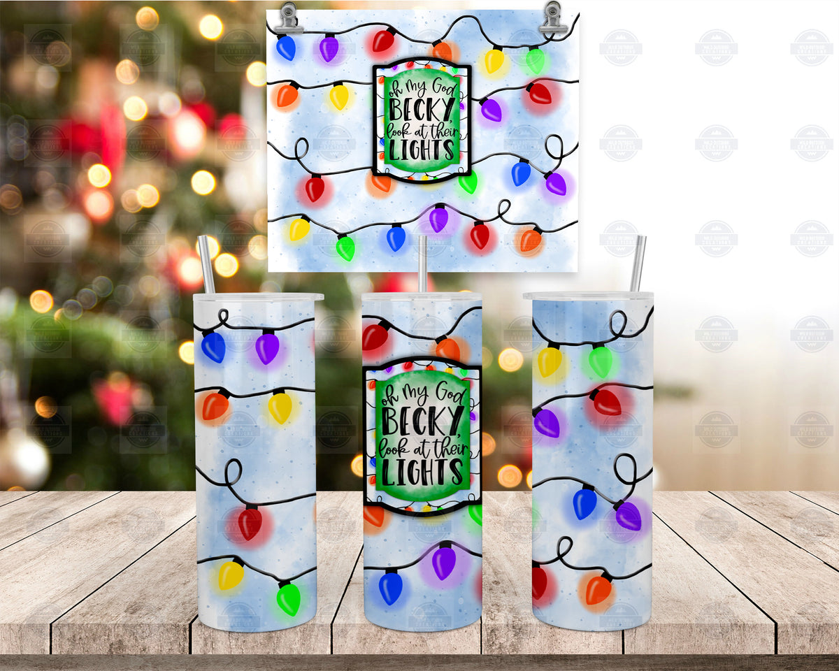 20Oz Stainless Steel Tumbler, Oh My God Becky Xmas Lights Gift