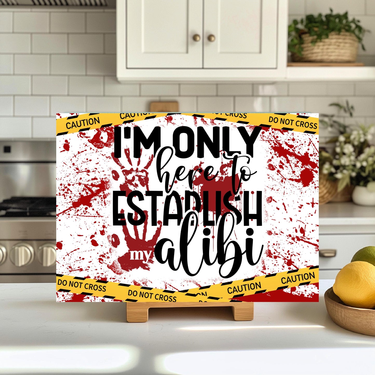 Crime Scene Cutting Board Dark Humor Gift for Crime Junkies