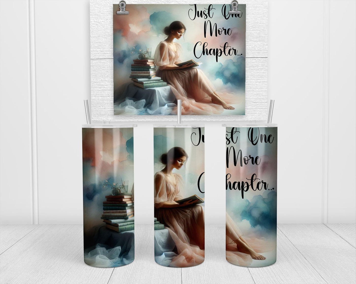 Just One More Chapter Tumbler - Whimsical Travel Mug for Book Lovers Perfect Reader Gift
